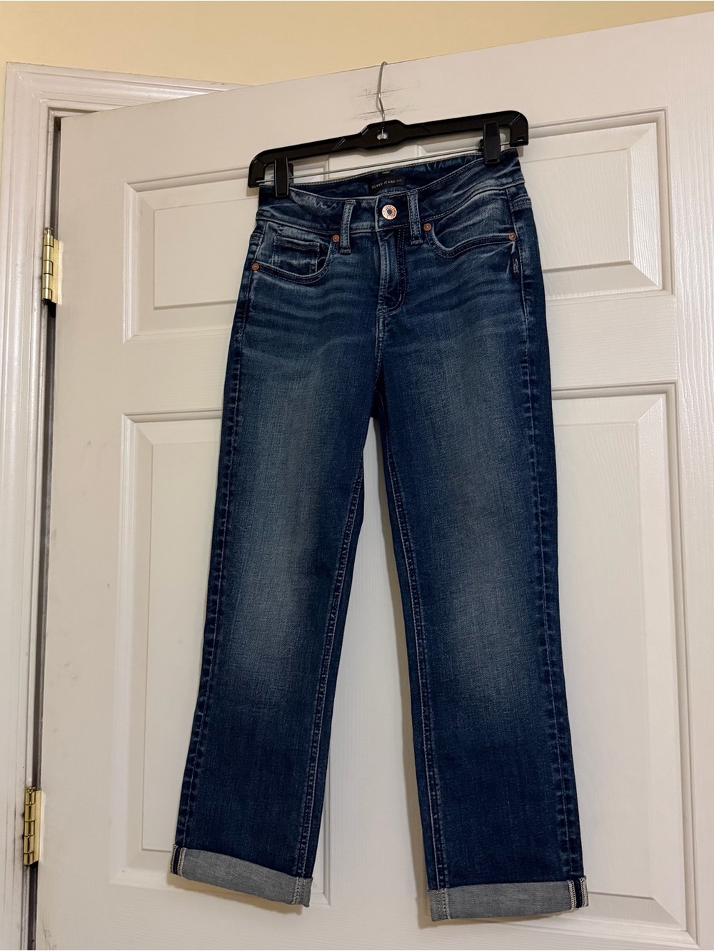 Silver Jeans Co. Suki Mid-Rise Cuffed Capri Denim Size Medium M